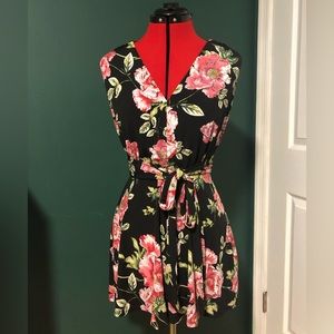 Express Floral Backless Halter Romper